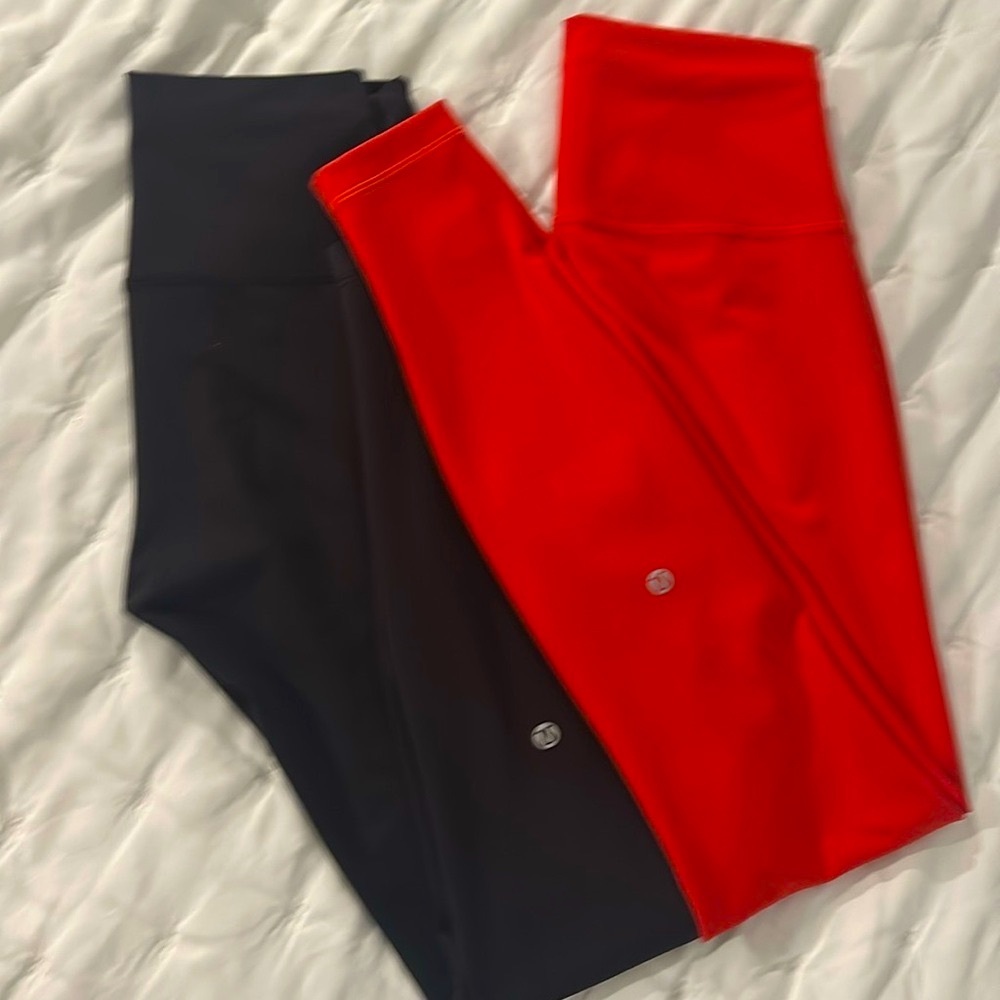 Last Pair ❤️RED Lululemon Wunder Train High Rise Legging with Drawstring. 
28 in